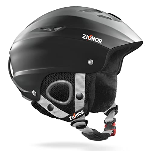 ZIONOR Lagopus H1 Ski Snowboard Helmet for Men Women - Air Flow Control Adjustable Fit Black...