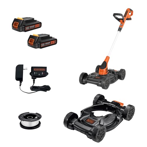 BLACK+DECKER Combination String Trimmer, Lawn Mower, and Edger, Cordless 3-in-1 (MTC220)