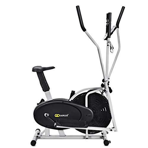 Goplus® 2 IN 1 Elliptical Fan Bike, Dual Cross Trainer Machine Exercise Workout Home Gym