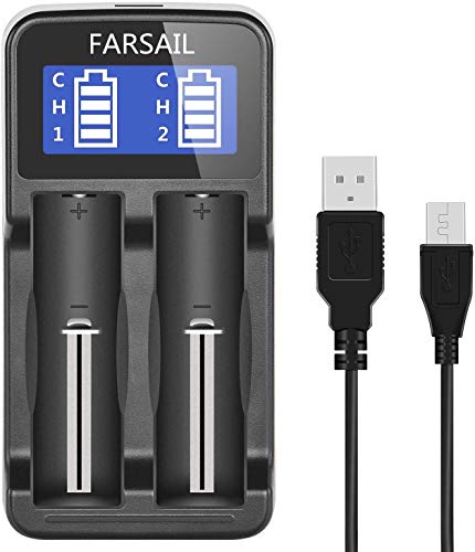 FARSAIL LCD Universal 18650 Battery Charger for 3.7V Li-ion Rechargeable Batteries 18650 18490 18350...