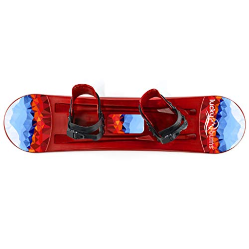 Lucky Bums Kids Beginner Plastic Snowboard, 120cm, Red