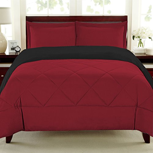 Sweet Home Collection 3 Piece Reversible Polyester Microfiber Goose Down Alternative Comforter Set...