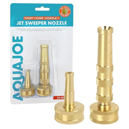 Aqua Joe SJI-4BHNC Ultimate Solid Brass, Heavy Duty, Indestructible Series, Adjustable Twist Nozzle...
