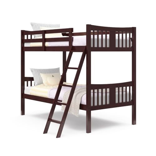 Storkcraft Caribou Twin-Over-Twin Bunk Bed (Espresso) – GREENGUARD Gold Certified, Converts To 2...