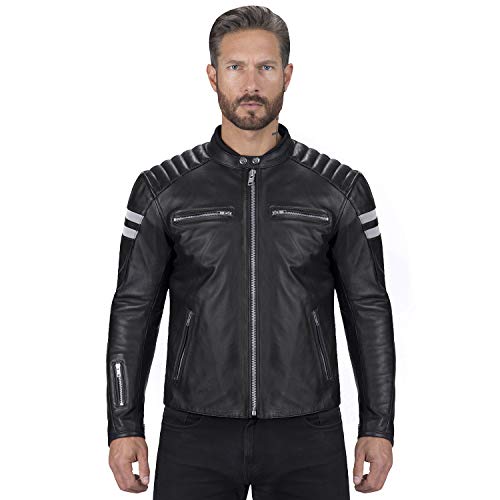 Viking Cycle Leather Motorcycle Jacket for Men – Biker BloodAxe Armor Protection (Small)