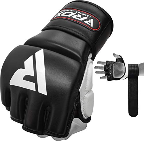 RDX MMA Gloves for Grappling Martial Arts Training,Approved by SMMAF, Genuine Cowhide Leather...