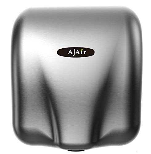 AjAir® 1 Pack Heavy Duty Commercial 1800 Watts High Speed Automatic Hot Hand Dryer - Stainless...