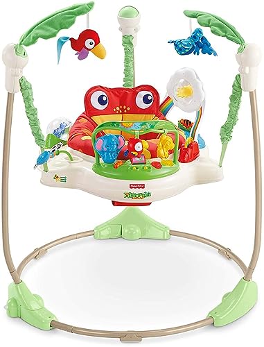 Fisher-Price Baby Bouncer Rainforest Jumperoo Musical Activity Center with Lights Sounds &...