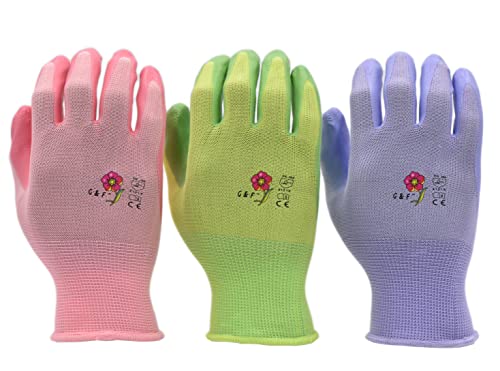 6 Pairs Women Gardening Gloves with Micro-Foam Coating - Garden Gloves Texture Grip - Working Gloves...