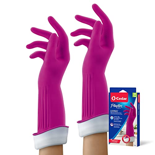 Playtex Living Reuseable Rubber Cleaning Gloves (Medium, 3 Pairs), Premium Protection Reusable...