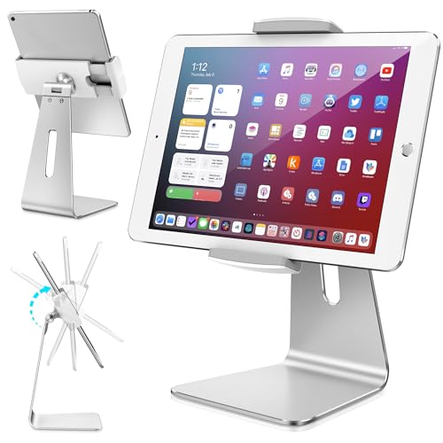 AboveTEK Elegant Tablet Stand, Aluminum iPad Stand Holder, Desktop Kiosk POS Stand for 7-13 inch...