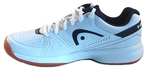 HEAD Men's Grid 2.0 Low Racquetball/Squash Indoor Court Shoes (Non-Marking) (White/Navy) 9.5 (D) US