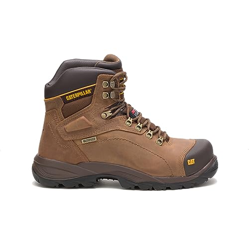 Cat Footwear Men's Diagnostic Waterproof Steel-Toe Work Boot, Dark Beige, 9.5 US