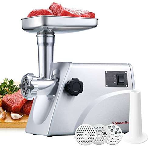 Sunmile SM-G33 Electric Meat Grinder - 1HP 800W Max Power - ETL Stainless Steel Meat Grinder Mincer...