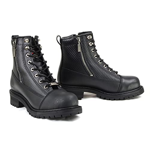 Milwaukee Motorcycle Clothing Company Accelerator Leather Men's Motorcycle Boots (Black, Size 10.5D)