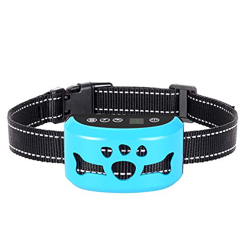 Bark Collar - Humane, No Shock Training Collar - Action Without Remote - Vibration & Sound Care...