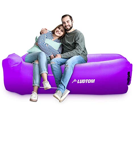 ludtom Inflatable Lounger Air Sofa Hammock, 440 lb Portable and Waterproof Ideal Inflatable Pouch...
