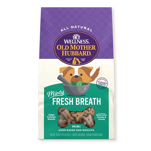 Old Mother Hubbard by Wellness Mother's Solutions Minty Fresh Breath Natural Dog Treats, Crunchy...