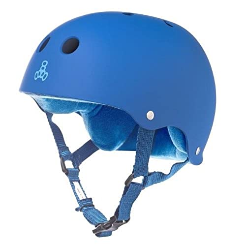 Triple Eight Sweatsaver Liner Skateboarding Helmet, Royal Blue Rubber, Medium