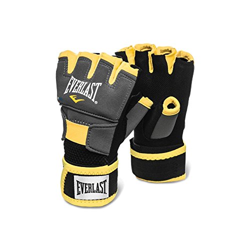 Everlast EverGel Hand Wraps, Grey/Yellow, Medium