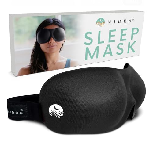 Nidra Contoured Sleep Mask for Side Sleepers – Zero Pressure Fit, 100% Light Blocking Eye Shade...