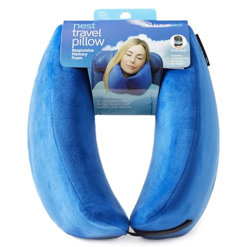 TRAVELREST Nest Memory Foam Travel Pillow/Neck Pillow - Advanced Neck Support for Long Flights -...