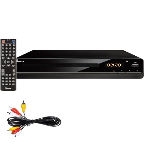 Impecca DVD Player for TV Multi-Region HDMI, RCA AV Cable, USB, CD MP3 Playback, with Remote Compact...