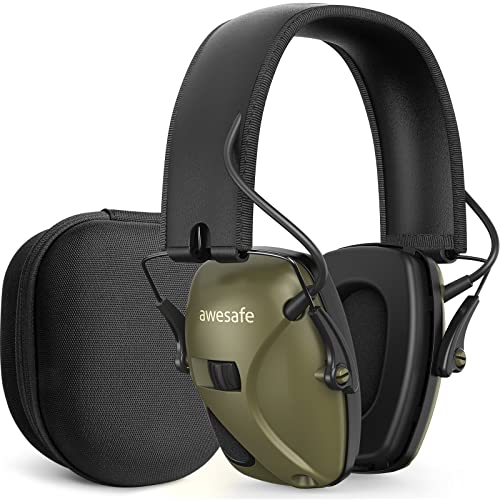 awesafe Electronic Shooting Earmuff [ Comes with Hard Travel Storage Carrying Case Bag], GF01+ Noise...