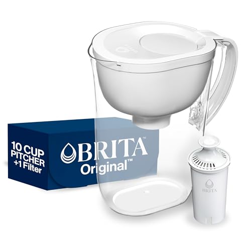 Brita Large Water Filter Pitcher for Tap and Drinking Water, Includes 1 Standard Filter, BPA-Free,...