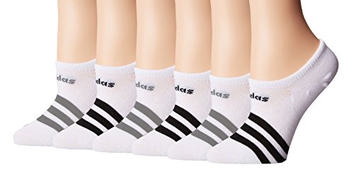 Adidas Women's Superlite No Show Socks (Pack of 6) (Women's Sock size (5-10), White/Black/5143932A)