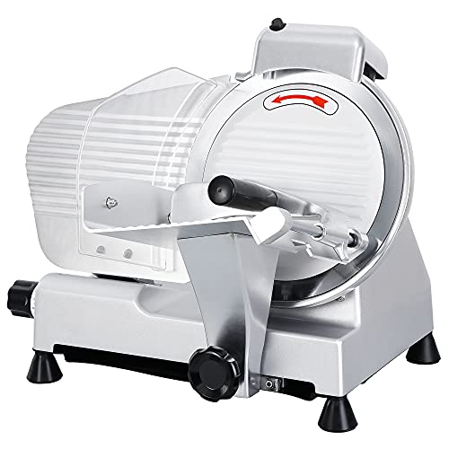 ZENY Semi-Auto Meat Slicer Stainless Steel 10' Blade Electric Deli Food Veggies Cutter for...