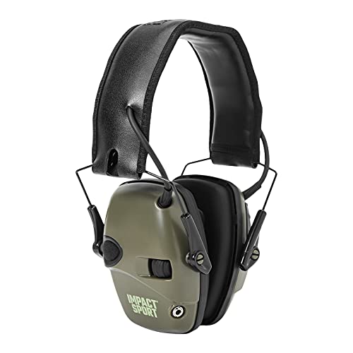 Howard Leight by Honeywell Impact Sport Sound Amplification Electronic Shooting Earmuff, Green