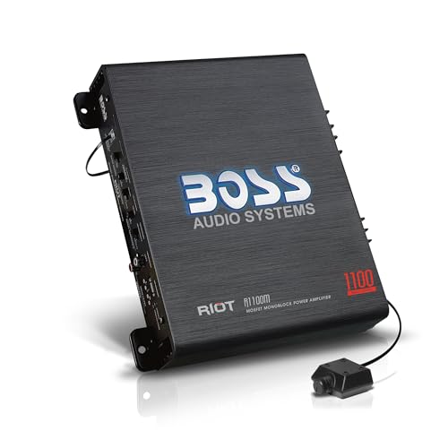 BOSS Audio Systems R1100M Monoblock Car Amplifier - 1100 High Output, 2-8 Ohm Stable, Low/High Level...