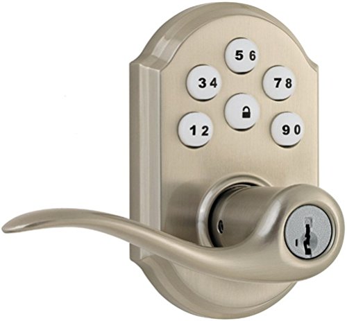 Kwikset 912 Z-Wave SmartCode Electronic Touchpad with Tustin Lever, Satin Nickel, featuring...