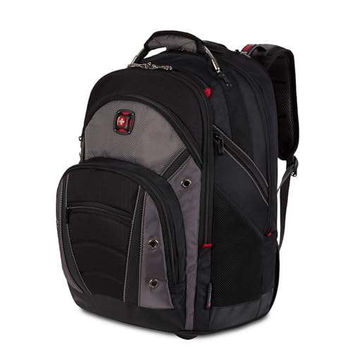 Wenger Synergy Laptop Backpack, Fits 16 Inch Laptop, Men's and Women's Laptop Bag, Black/Grey