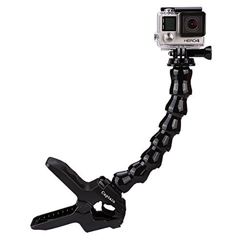 ‘Captain Jaws Flex Clamp Mount with Adjustable Neck for Gopro Hero Sport Video Camera (red)