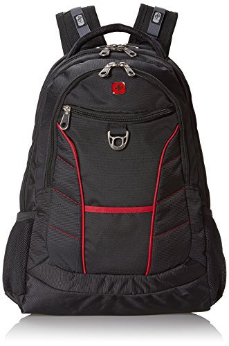 Swiss Gear SA1775 Black with Red Accents Laptop Backpack - Fits Most 15 Inch Laptops and Tablets