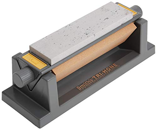 Smith’s TRI6 Arkansas Tri-Hone Stone Sharpening System Grey 6” Fine, Medium, & Coarse Stones...