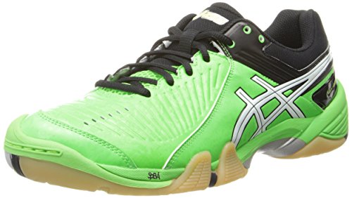 ASICS Men's Gel-Domain 3 Volleyball Shoe,Neon Green/White/Black,13 M US