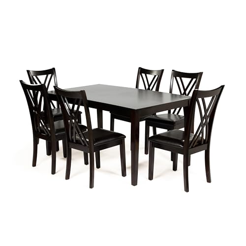 Furniture of America 7-Piece Hearst Rectangular Dining Table and Chair Set, Espresso Finish