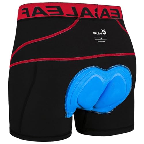 BALEAF Men's 3D Padded Bike Shorts Cycling Underwear MTB Liner Road Biking Bicycle Clothes Red M