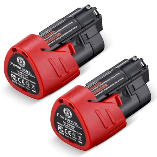 Powerextra 2 Pack 12V 3000mAh Lithium-ion Replacement Battery Compatible with Milwaukee M12...