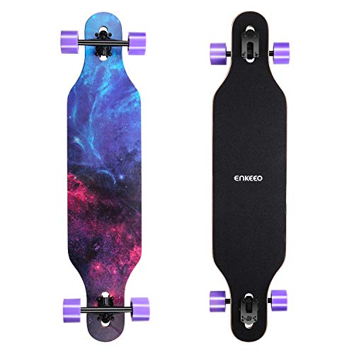 40 Inch Drop-Through Longboard Skateboard Complete Cruiser for Carving Downhill Cruising Freestyle...