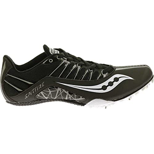 Saucony Men's Spitfire Track Spike Racing Shoe, Black/Silver, 11.5 M US