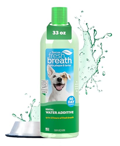 TropiClean Fresh Breath Water Additive for Dogs, Dog Breath Freshener and Teeth Cleaning Solution,...