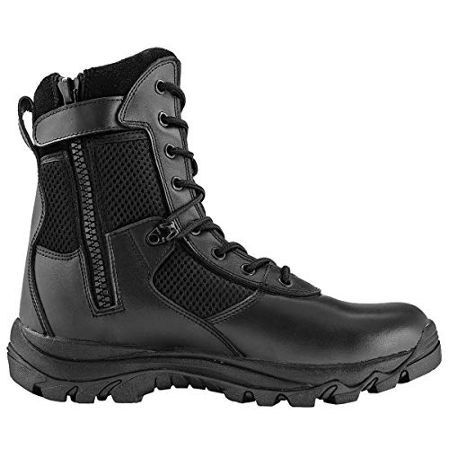 Maelstrom Men's LANDSHIP 8 Inch Military Tactical Duty Work Boot with Zipper, Black, 10.5 M US