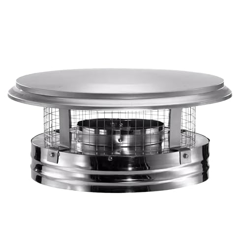 DuraVent DuraPlus 15 Inch Triple Wall Stainless Steel Round Chimney Cap with Removable Screws and...