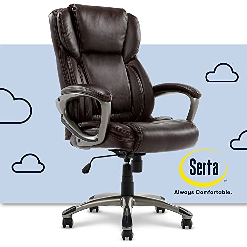 Serta Executive Office Adjustable Ergonomic Computer Chair with Layered Body Pillows, Waterfall Seat...