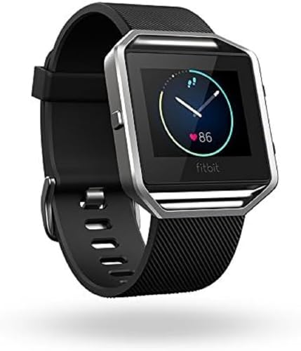 Fitbit Blaze Smart Fitness Watch,Time Display Black, Silver, Large (6.7 - 8.1 Inch)