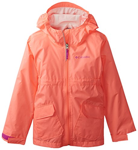 Columbia Big Girls' Girls Trail Trooper Rain Jacket, Coral Glow, Large